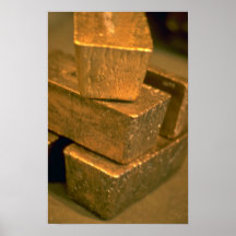 Five 90 pound gold bricks print