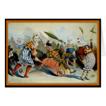 Five Clowns Greeting Cards