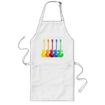 Five Colourful Electric Guitars Apron