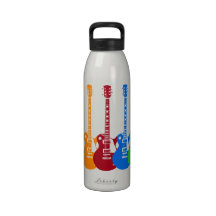 Five Colourful Electric Guitars Drinking Bottles