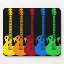 Five Colourful Electric Guitars Mouse Mat