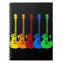 Five Colourful Electric Guitars Notebooks
