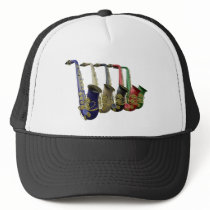 Five Colourful Saxophones Team Club Group Hat