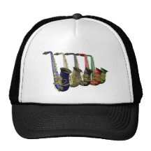 Five Colourful Saxophones Team Club Group Hat