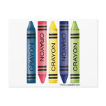 Five fat crayons postcards
