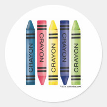 Five fat crayons stickers