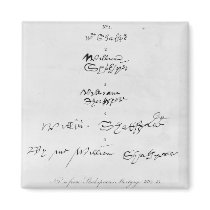 Five Genuine Autographs of William Shakespeare Magnets