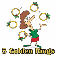 five golden gold rings 5th fifth day of christmas photo cut out