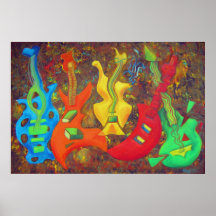 FIVE GUITARS PRINT
