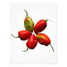 Five Hot Habanero Peppers Photograph Custom Invitations