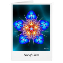Five of Clubs Greeting Cards