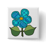 Five petal flower with solid outlinepattern petals pinback buttons