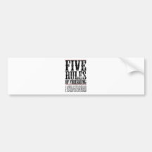 five rules of freeskiing bumper stickers