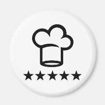 Five star cooking hat fridge magnet