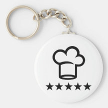 Five star cooking hat keychain