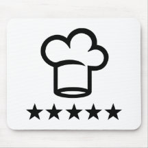Five star cooking hat mousepad