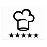 Five star cooking hat postcard