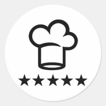 Five star cooking hat stickers