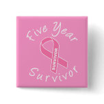 Five Year Survivor (Circle Pink Ribbon)