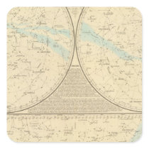 Fixed Stars map Square Stickers