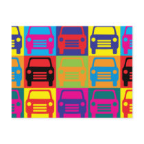 Fixing Cars Pop Art Postcard