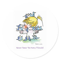 FL-005 Birdy Love Round Sticker