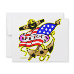 Flag Anchor Tattoo invitations
