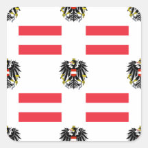 Flag and Crest of Austria Square Sticker