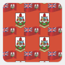 Flag and Crest of Bermuda Stickers
