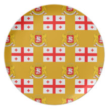 Flag and Crest of Georgia Plate