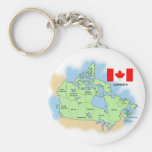 Flag and Map of Canada Keychains