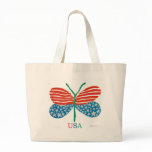 flag butterfly tote bags