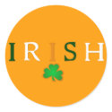 Flag Coloured Irish with Shamrock Design stickers