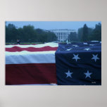 Flag-draped "Coffin" and White House posters