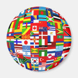 Flag Globe Fridge Magnets
