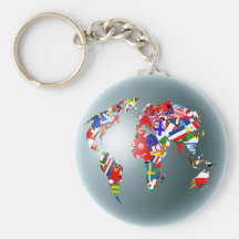 Flag Globe Keychain
