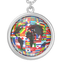 Flag Globe Necklace