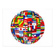 Flag Globe Post Cards