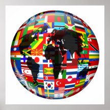 Flag Globe Posters
