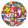 Flag Globe Round Sticker