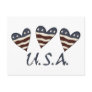 Flag Hearts Patriotic Postcard