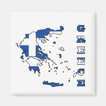 Flag in Map of Greece Magnet