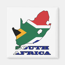 Flag in Map of South Africa Fridge Magnets