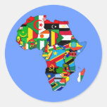 Flag Map of Africa Flags - African Culture Gift Round Stickers