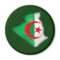 Flag Map of Algeria for Algerians worldwide Refrigerator Magnet