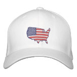 Flag Map W Embroidered Baseball Caps