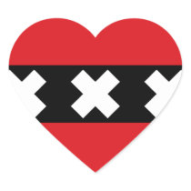 Flag of Amsterdam Heart Sticker