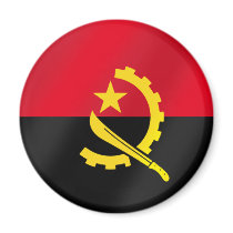 Flag of Angola for Angola soccer fans in 2010 Refrigerator Magnets