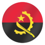 Flag of Angola for Angola soccer fans in 2010 Round Sticker