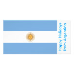 Flag of Argentina, Happy Holidays from Argentina Photo Greeting Card